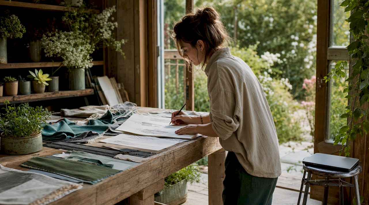 Designer sketching sport-specific clothing designs